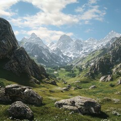 Obraz premium Landscape in the mountains, AI generated