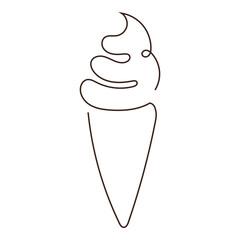 Continuous Ice Cream Line Art