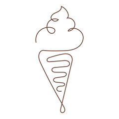 Continuous Ice Cream Line Art