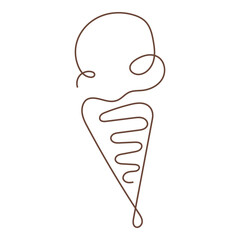 Continuous Ice Cream Line Art