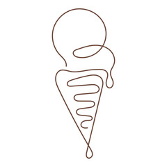 Continuous Ice Cream Line Art