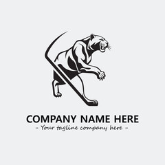 Phanter illustration black and white for logo company vector image
