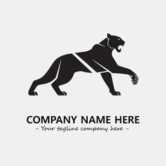 Phanter illustration black and white for logo company vector image
