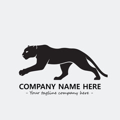 Phanter illustration black and white for logo company vector image
