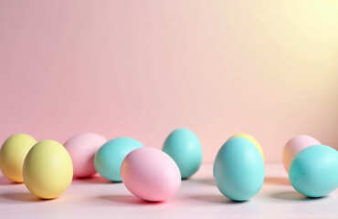 Colorful Easter Eggs Are Scattered On A Soft Pastel Background, Symbolizing Joy And Happiness During Festive Celebrations.