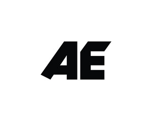 AE logo design vector template. AE