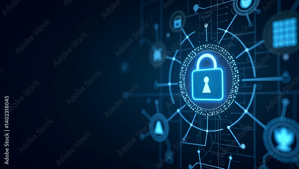 Poster innovative cybersecurity safety solutions delivered by specialists integrating advanced encryption c