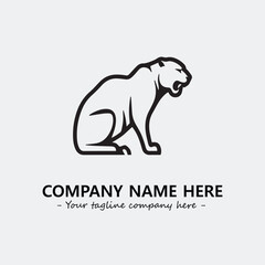 Phanter illustration black and white for logo company vector image
