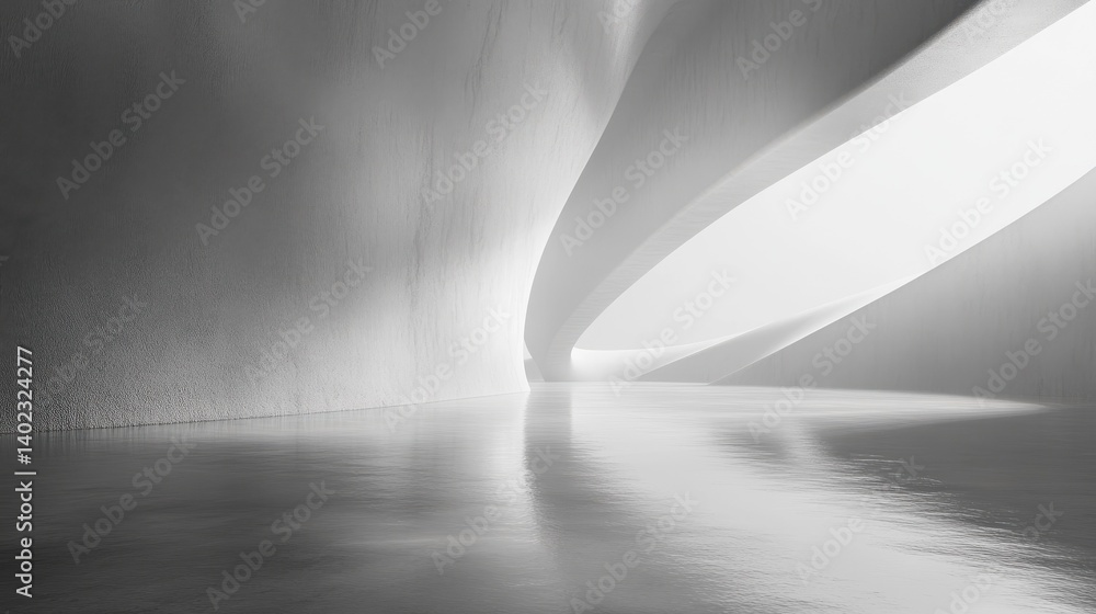 Poster smooth gray concrete surface with a soft light reflection in an empty indoor space illustration