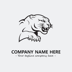 Phanter illustration black and white for logo company vector image
