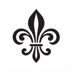 Fleur-de-Lis Symbol Vector – Elegant Heraldic Emblem in Black and White