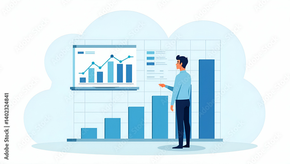 Poster high-tech cloud analytics: real-time data visualization & advanced statistical models for business i