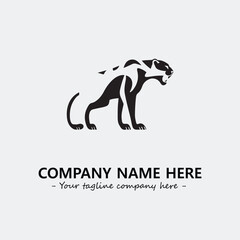Phanter illustration black and white for logo company vector image
