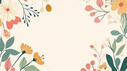 A floral frame with autumn colors.