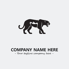 Phanter illustration black and white for logo company vector image
