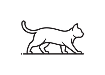 Elegant black line art of a poised feline.