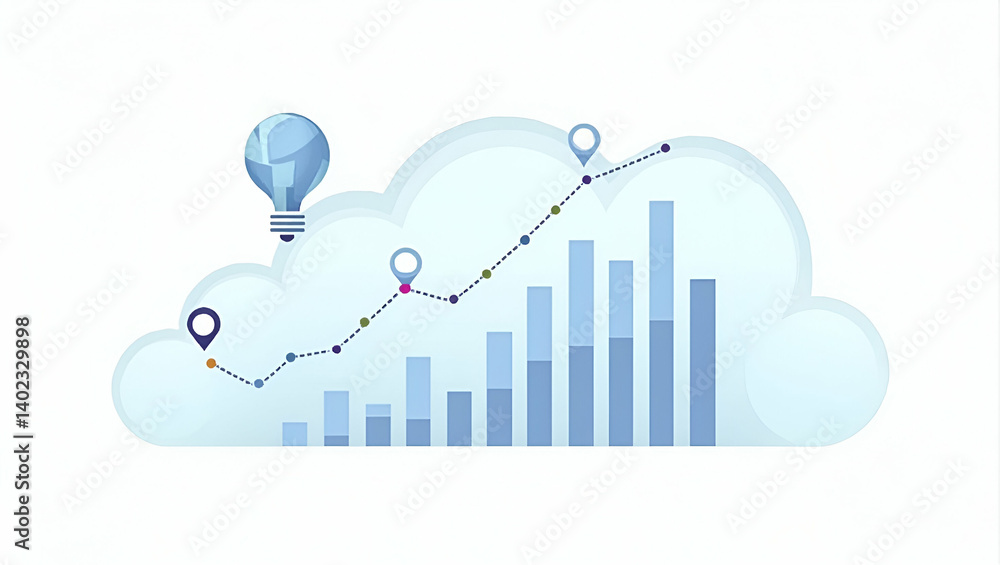 Poster high-tech cloud analytics: real-time data visualization & advanced statistical models for business i