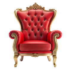 Luxury Red Throne Chair Royal Furniture on transparent background © Muhammad