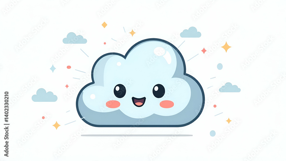Poster flat vector illustration of innovative hybrid cloud solutions for scalable and secure digital servic