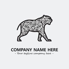 Phanter illustration black and white for logo company vector image
