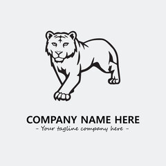 Phanter illustration black and white for logo company vector image
