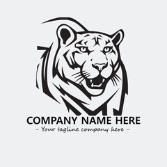 Phanter illustration black and white for logo company vector image
