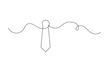 Continuous one line tie drawing  minimalist vector outline illustration

