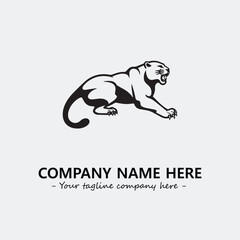 Phanter illustration black and white for logo company vector image
