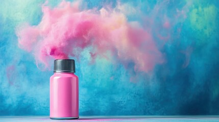 Pink powder explosion.