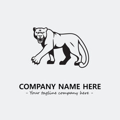 Phanter illustration black and white for logo company vector image
