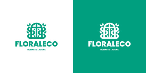 floral window logo vector