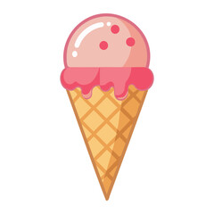 Vector illustration of ice cream, cone, waffle cup, design, logo