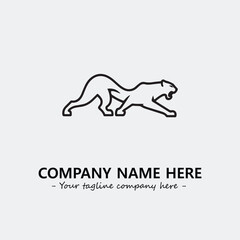 Phanter illustration black and white for logo company vector image
