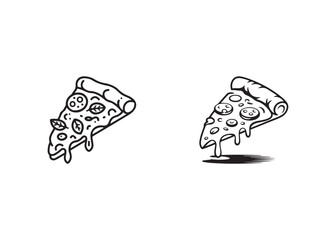 Yummy pizza slice illustration, perfect for food-themed designs.