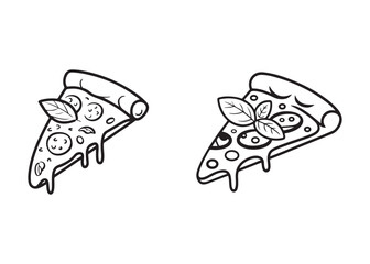 Yummy pizza slice illustration, perfect for food-themed designs.
