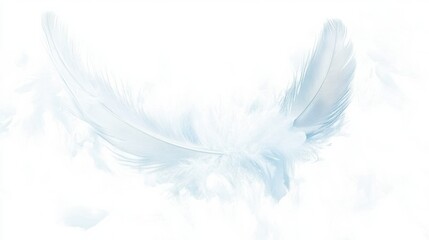 Obraz premium Abstract Blue and White Feather Design Digital Art