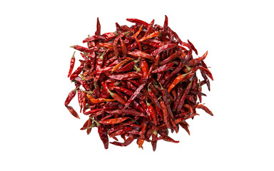 Naklejka premium Raw whole red chili pepper hot spicy food ingredient isolated on white transparent background PNG cutout Mockup template for artwork design