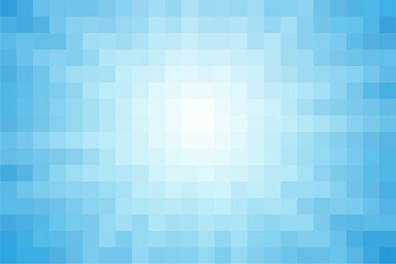 Pixel art of sunburst cartoon blue background. Comicszoom pixel background with copy space.