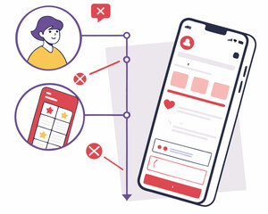 Mobile app user interface design with feedback elements  