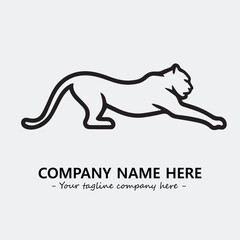 Phanter illustration black and white for logo company vector image
