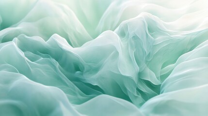 Obraz premium A soft, flowing fabric in shades of aqua creates a tranquil atmosphere. The gentle curves and lines suggest elegance and fluidity.
