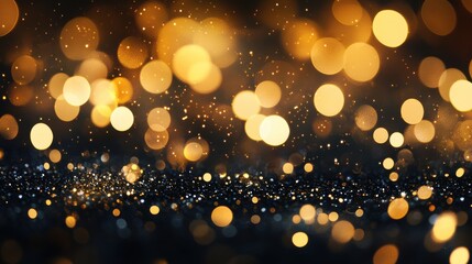 A soft, glowing background of golden bokeh lights creates a warm atmosphere. The blurred effect adds a dreamy quality to the image.