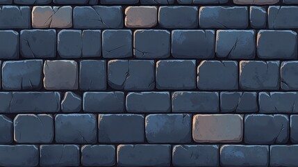 Fototapeta premium Aged brick wall texture with weathered blue bricks, perfect for urban architecture backdrop illustration