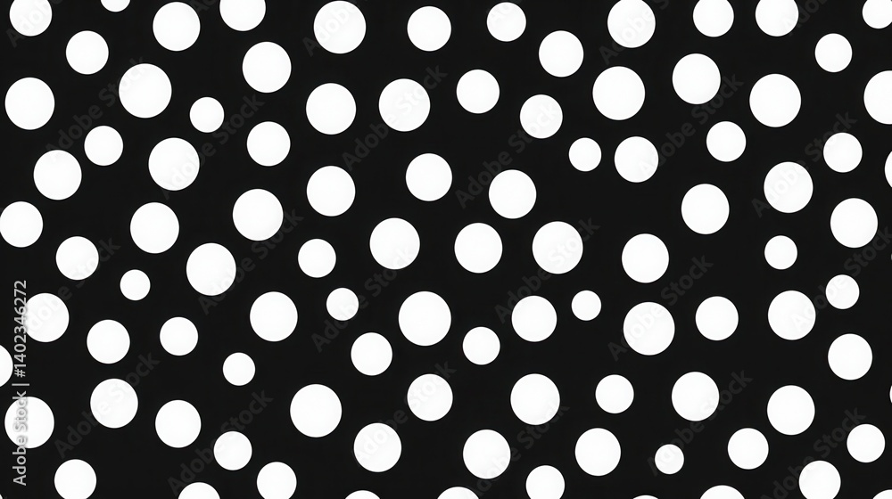 Poster a pattern featuring black and white dots. a background with white polka dots. a polka dot pattern. a