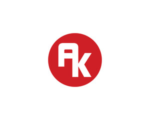 AK logo design vector template. AK