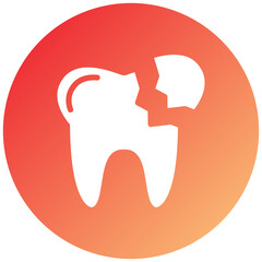Vector Design Broken Tooth Icon Style