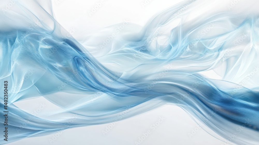 Poster abstract wallpaper created from blue 3d undulating lines. colorful 3d render with copy-space. illust