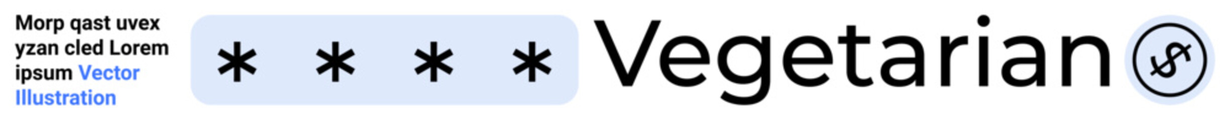 Obraz premium Vegetarian text accompanied by a meat-free food icon, text placeholder, and design elements. Ideal for menus, food packaging, diet labels, health guides, brands, ethical choices simple landing page