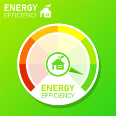 Energy efficiency house chart for concept design. 3d vector illustration. Home Chart concept. Vector icon.