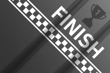 Fotobehang Formule 1 Finish line racing background top view,Trophy asphalt with finishing line vector  © antoniofrancois